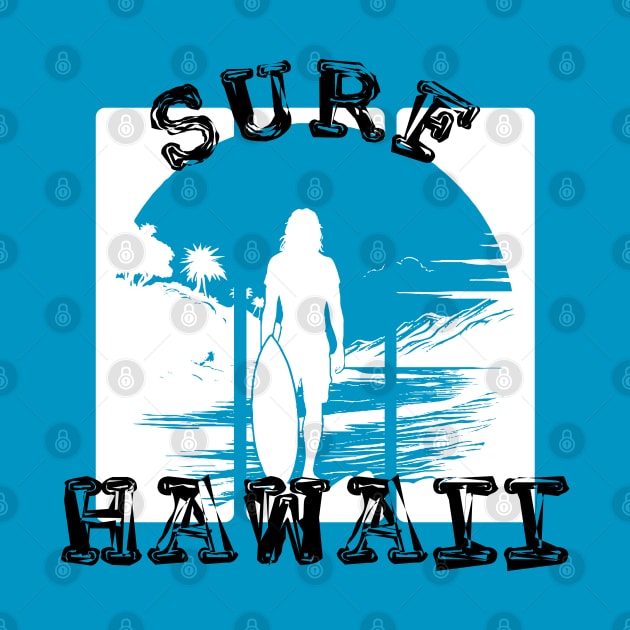 Surf Hawaii (Black & White) by VelvetRoom