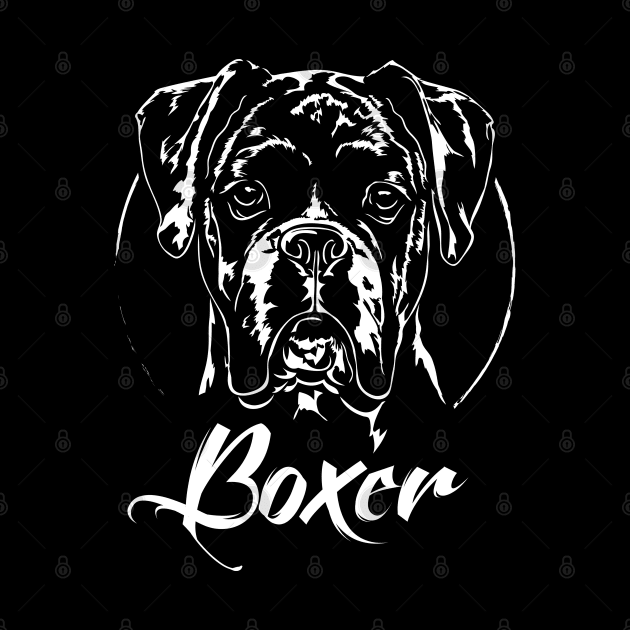 Funny Proud Boxer dog portrait by wilsigns