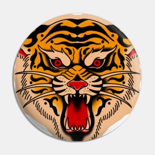 Tiger Traditional Tattoo Pin