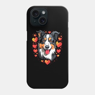 Border Collie Valentine Day Phone Case