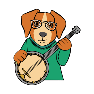 Dog Playing Banjo Music T-Shirt