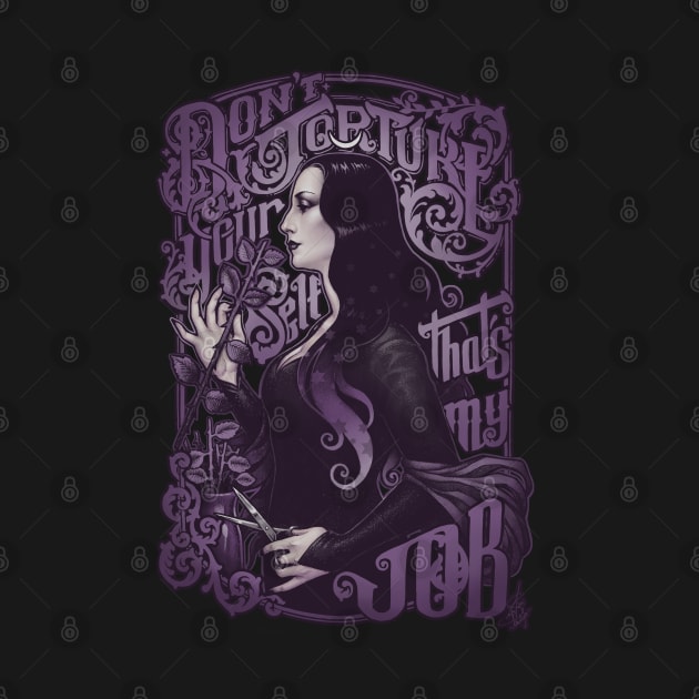 Don't torture yourself (purple) by Medusa Dollmaker