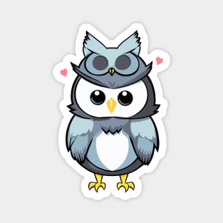 Kawaii Owl with owl costume Magnet