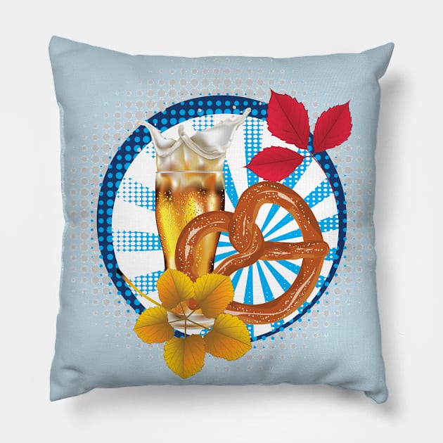 Pretzel with splashing Beer Pillow by AnnArtshock