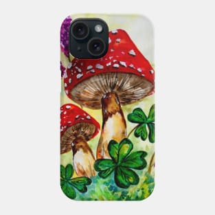 Lucky Mushrooms and Lavender Phone Case