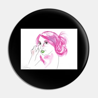 Girl With A Messy Bun - Pink Palette Pin