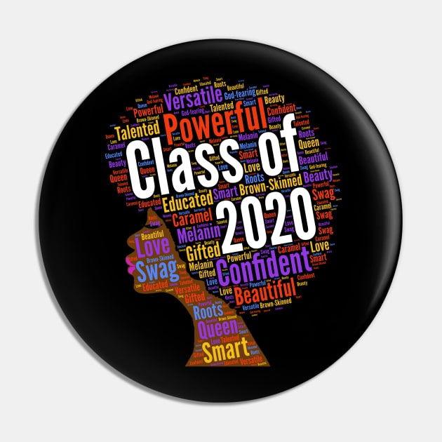 Class of 2020 Natural Hair Afro Pin by blackartmattersshop