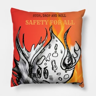 Safety First! - Abstract fun gaming angry fireball monster lava orc goblin Pillow