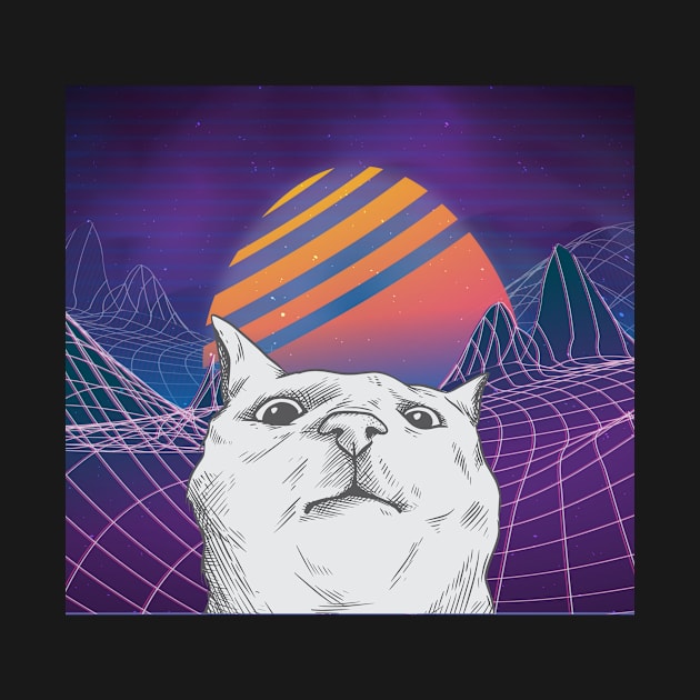 Cat dj synthwave anti gravity retrowave music remix by Argosy