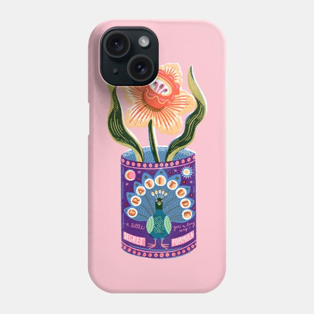 Self Care Spring Gratitude Tin Can Peacock Phone Case by Rebelform