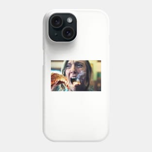 Horror Movie Scream but with Steaming Hot Pizza Phone Case