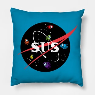 Sus Gaming Meme Impostor Kinda Sus Video Gamer Gift Sus Throw Pillow