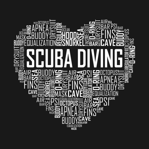 Scuba Diving Heart by LetsBeginDesigns