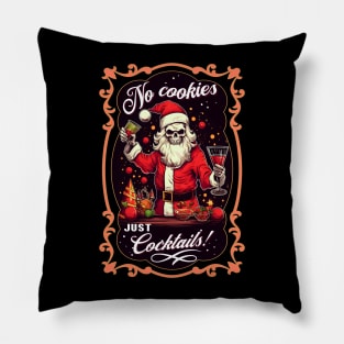 Skull Santa Bartender Pillow