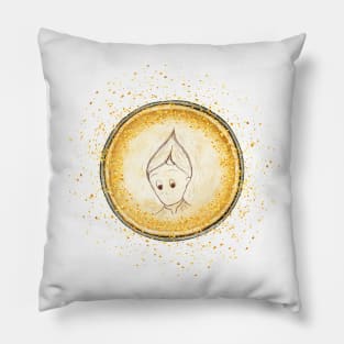 Cute Elf Gold Circle Pendant Pillow