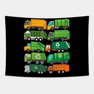 Garbage Truck Recycling Day Trash Waste Separation Birthday Tapestry