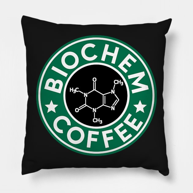 Biochemistry Coffee Caffeine Structure Star Laptop Science Chemistry Pillow by labstud