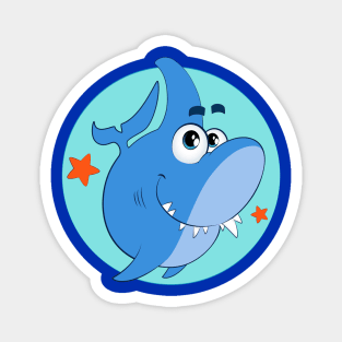 Cute shark cartoon character Magnet