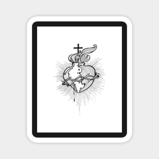 Jesus Christ Sacred Heart illustration Magnet