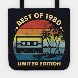 Best Of 1980 Made In 1960 43rd Birthday Gift 43 Year Old Vintage Tote