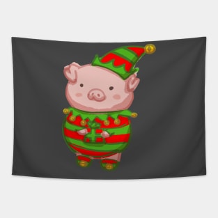 Xmas Pig Elf Tapestry