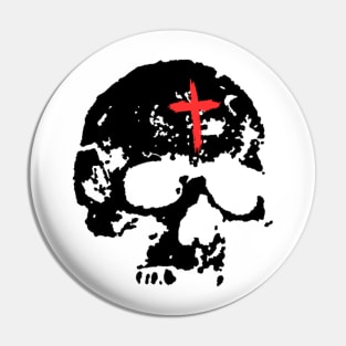 Hardcore Punk Eastern Orthodox Monk Skull Pin