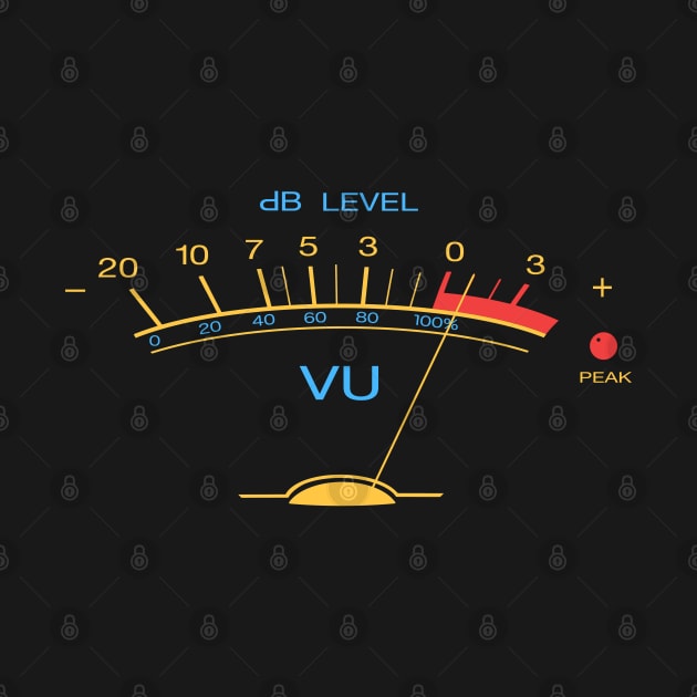 Volume VU Meter Vintage Recording Studio Musician Audio Gear Guitar Player Musician Gift by blueversion