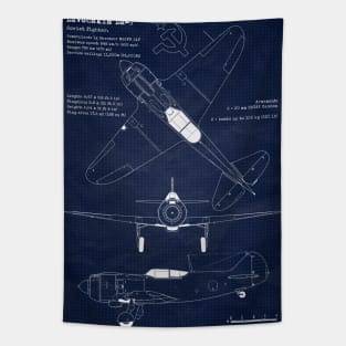 Lavochkin La5 Blueprint Tapestry