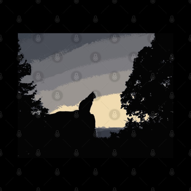 Cat Silhouette At Sunset by nonbeenarydesigns