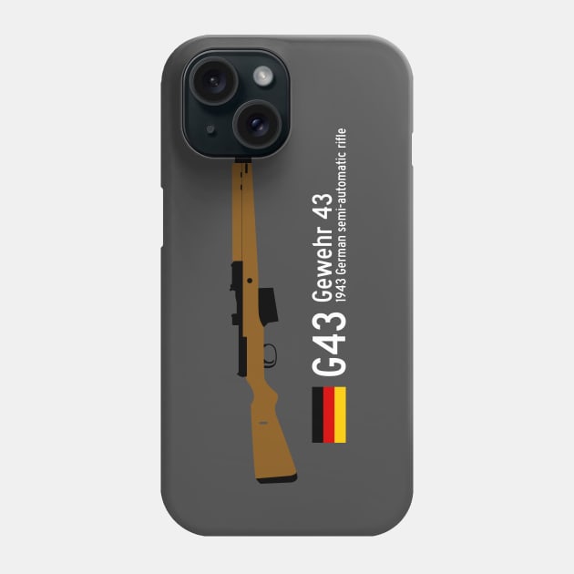 G43 German Gewehr 43 historical 1943 German semi-automatic rifle white Phone Case by FOGSJ