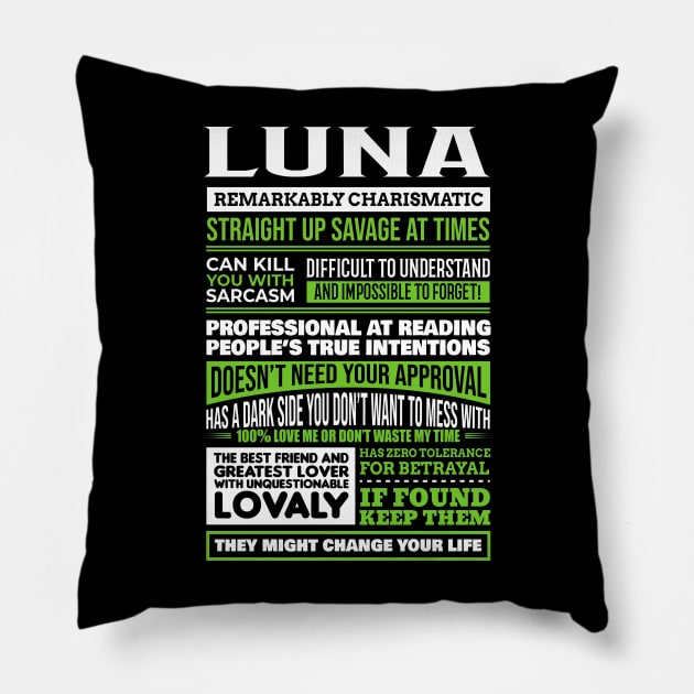 Luna Pillow by Guitar Hero-Typography 