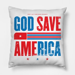 God Save America Red and Blue Pillow