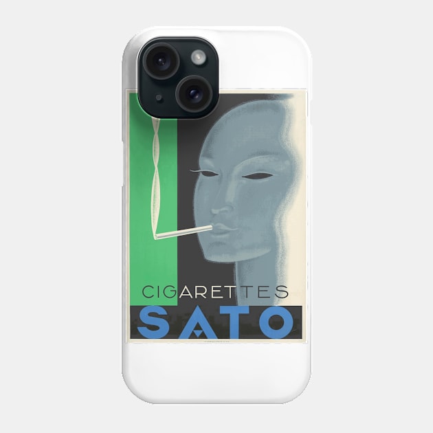 Cigarettes Sato - Vintage Art Deco Advertising Poster Design Phone Case by Naves