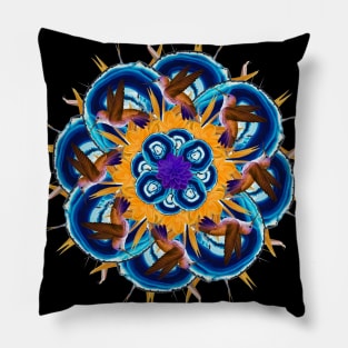 gemstone agate flying mandala Pillow