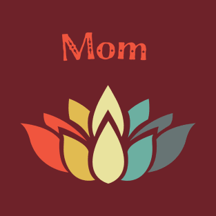 Mother's Day Mom Multi-Color Lotus Blossom Retro Vintage T-Shirt