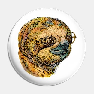 Wise & Chill: The Sloth Scholar! Pin