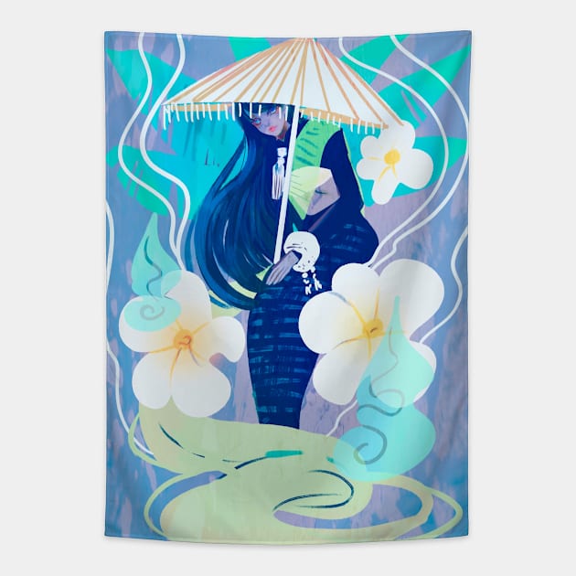 Thai banana ghost tanee manga style Tapestry by meisanmui