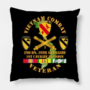 Vietnam Combat Veteran w 2nd Bn 19th Artillery DUI - 1st Cav Div - V1 Pillow