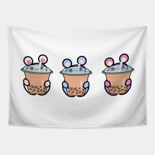 Three Chibis (Bubble Tea) Tapestry