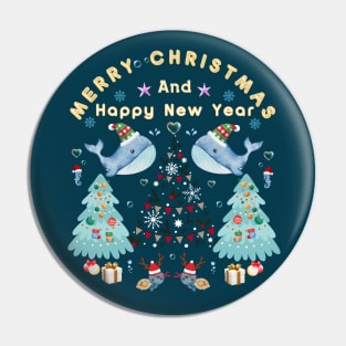 Merry Christmas and Happy New Year under the sea Pin