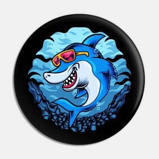 Cute Happy Fish Swimming - Animal Lover Pin