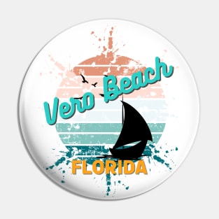 Vero Florida Retro Exploding Sunset Pin