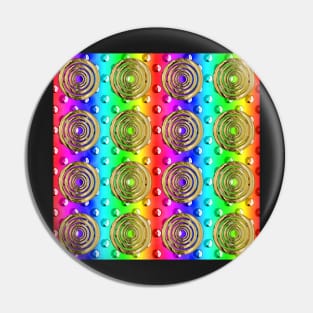 Rainbow Seamless Metal With 5 Gold Rings Pin