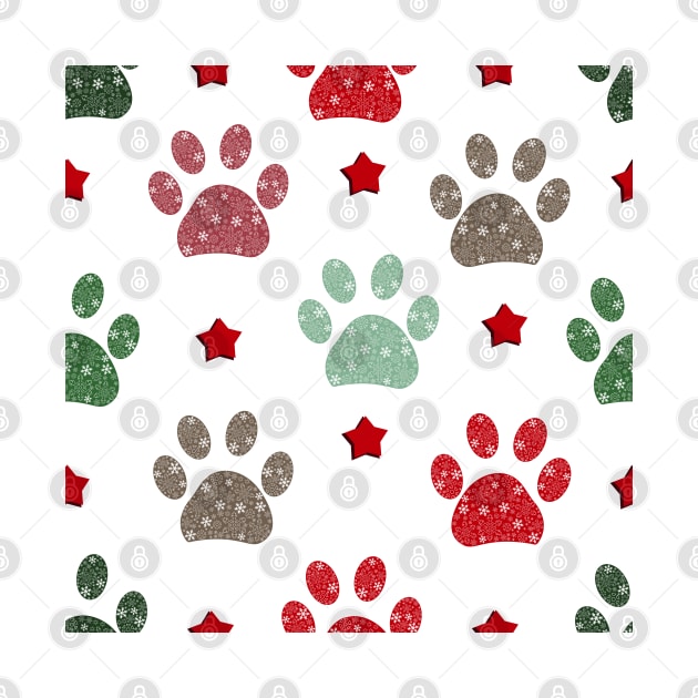 Paw print with snowflakes by GULSENGUNEL