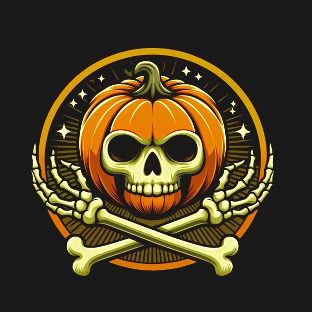 Pumpkin Skull and Bones by Every Day is Halloween