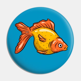 Orange Tropical Fish Cartoon Illustration Goldfish Design Pin