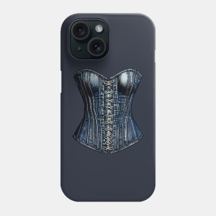 Illusion Denim Corset Vintage Print Phone Case