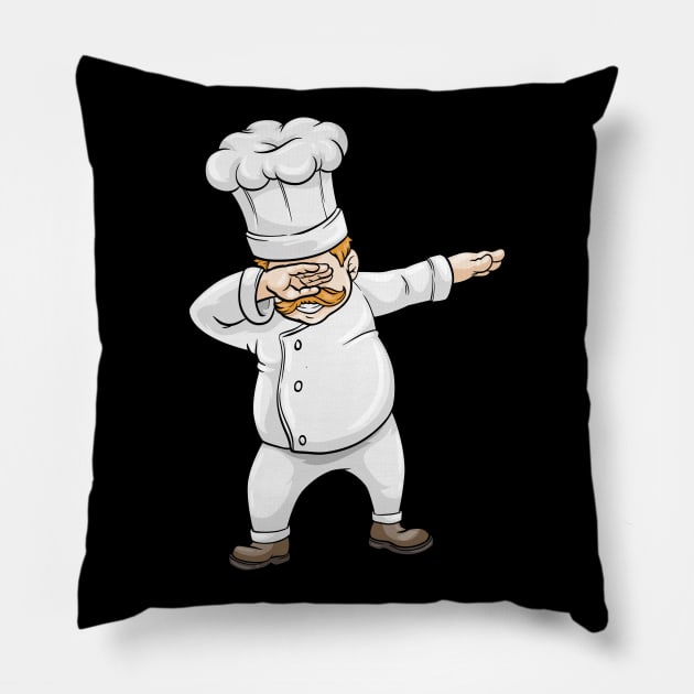 Chef with Chef hat at Hip Hop Dance Dab Pillow by Markus Schnabel