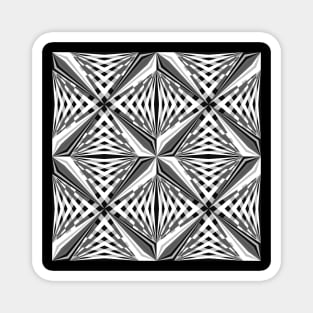 Black and White Geometric Star Magnet