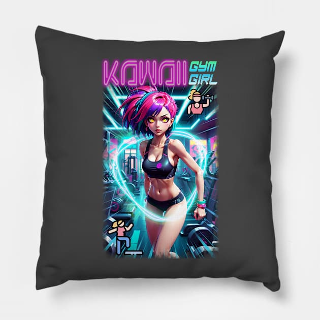 Kawaii Gym Girl 02 Pillow by KawaiiDread